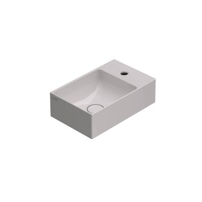 Wastafel Globo T-Edge Inclusief Kraangat Zonder Overloop 40x25x12 cm Wit