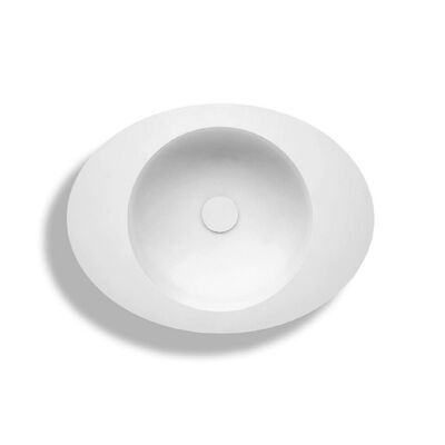 Wastafel Ideavit Solidcap 3.0 Opbouw 60×45.2×15.5 cm Solid Surface Mat Wit