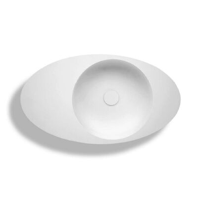 Wastafel Ideavit Solidcap 8.0 Opbouw 80.4×45.2×15.5 cm Solid Surface Mat Wit