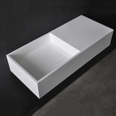 Wastafel Ideavit Solidplan 75×32,5×15 cm Solid Surface Mat Wit