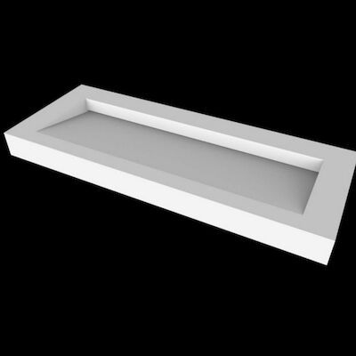 Wastafel Ideavit Solidsquare B-10 120x46x10 cm Solid Surface Mat Wit