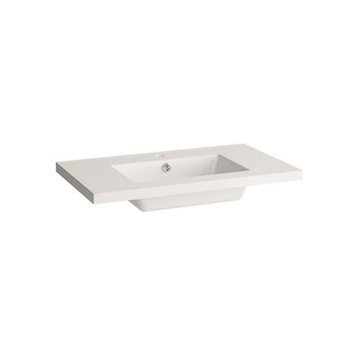 Wastafel Inbouw Allibert Tobi 80,5×46,2×3,5 cm met Kraangat en Overloop Porselein Glanzend Wit
