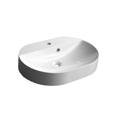 Wastafel Opbouw Sapho Helen Ovaal 63.2×43.4×15.7 cm Cast Marble Wit