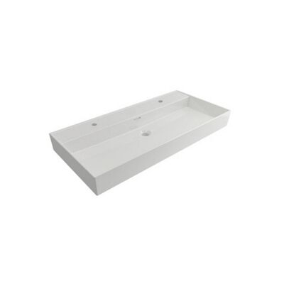 Wastafel Plieger Kansas 2 Kraangaten 100×46,6 cm met Overloop Wit