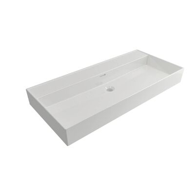 Wastafel Plieger Kansas Zonder Kraangat 100×46,6 cm met Overloop Wit