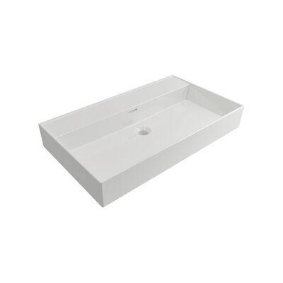 Wastafel Plieger Kansas Zonder Kraangat 80×46,6 cm met Overloop Wit