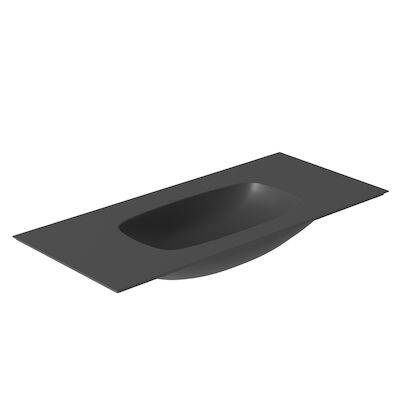 Wastafel Salenzi Nur 102×46 cm Keramiek Mat Zwart zonder kraangat (incl. bijpassende afvoerplug)