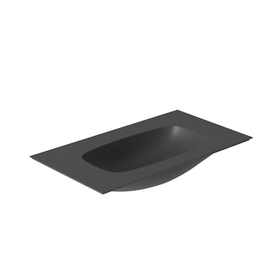 Wastafel Salenzi Nur 82×46 cm Keramiek Mat Zwart zonder kraangat (incl. bijpassende afvoerplug)