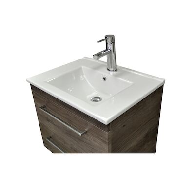 Wastafel Sanicare Q6 Inclusief Kraangat en Overloop 60x45cm Keramisch Wit (exclusief meubel)