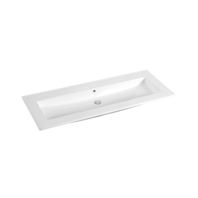 Wastafel Sanilux Classic 120x47x2,5 cm Keramiek Wit Enkel (zonder kraangaten)