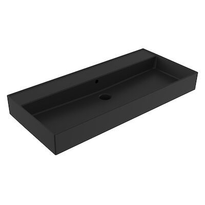 Wastafel Sanilux Edge Keramiek 100 0 Kraangaten Mat Zwart