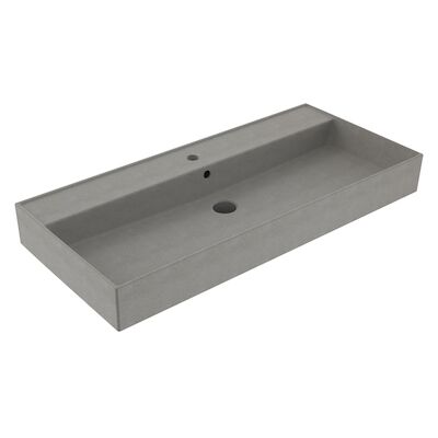 Wastafel Sanilux Edge Keramiek 100 1 Kraangat Warm Beton