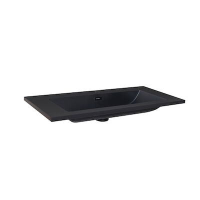Wastafel Sanilux Quartz Classic 100x47x3 cm Keramiek Mat Zwart (1 kraangat)