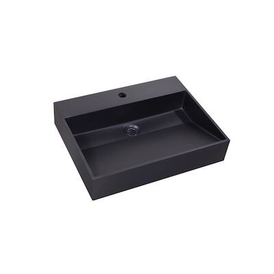 Wastafel Sanilux Quartz Trend 60x47x12 cm Keramiek Mat Zwart (1 kraangat)