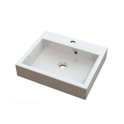 Wastafel Sapho Orinoko Rechthoekig 50x10x42 cm Cast Marble Wit