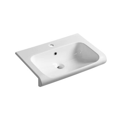 Wastafel Semi Inbouw Sapho Inka Rechthoekig 60×40 cm Keramiek Wit
