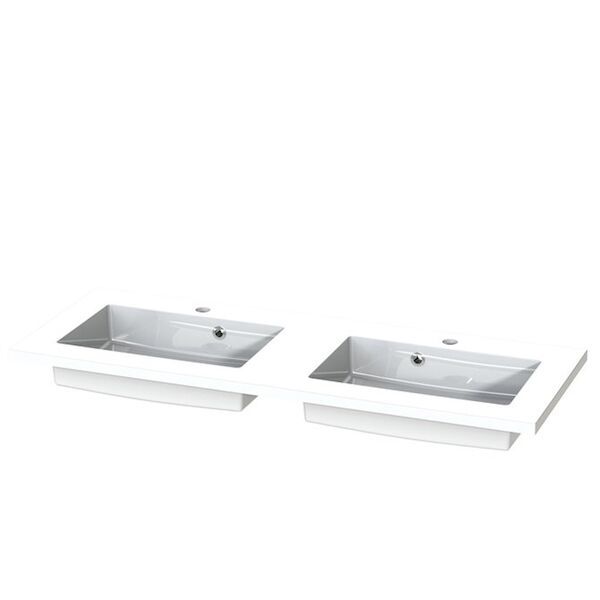 Wastafel Tiger S-line Quadro 120 cm Glanzend Wit