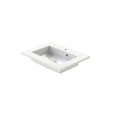 Wastafel Tiger S-line Quadro 60 cm Glanzend Wit