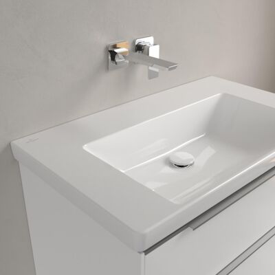 Wastafel Villeroy & Boch Subway 3.0 Geen Kraangaten Geen Overloop 80x47x16.5 cm Wit Alpin