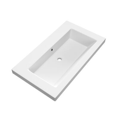 Wastafel Voor Meubel Exclusive Line Foggia 80 cm Mat Wit 0 kraangaten