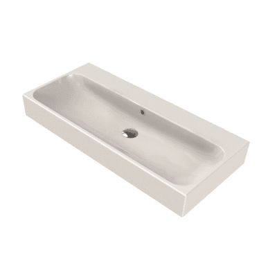 Wastafel Vrijhangend Sanicare Q17 101×46,5 cm Keramisch Wit (0 kraangaten)