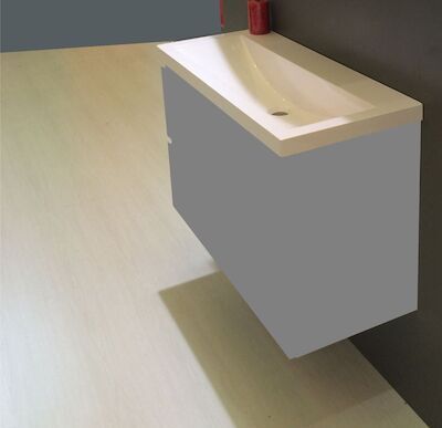 Wastafel Wiesbaden 100x36x11,5 cm Kunstmarmer Wit (zonder kraangat)