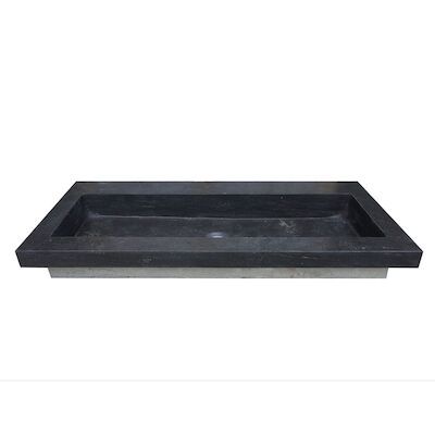 Wastafel Wiesbaden B-Stone 120x46x5 cm Zonder Kraangaten Hardsteen Zwart