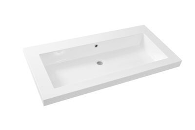 Wastafel Wiesbaden Vision 100×46 Wit (zonder kraangat)