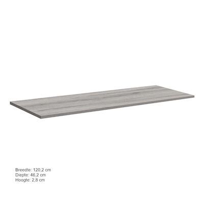Wastafelblad Allibert Aston 120,2×46,2×2,8 cm Gemelamineerd Eik Vintage