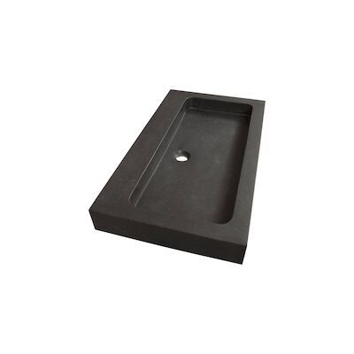 Wastafelblad Natuursteen Black Spirit 80 1 kraangat