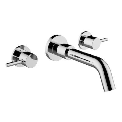 Wastafelkraan Best Design Schmidt Inbouw 2 hendels 1/2″ Chroom Met Muurbeugel