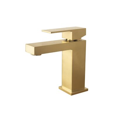 Wastafelkraan BWS | Colorato Square | Vierkant | Geborsteld Goud