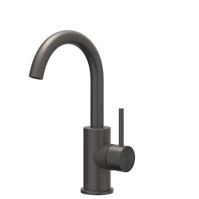 Wastafelkraan IVY Concord Draaibare Uitloop Coldstart RVS316 Geborsteld Carbon Black PVD