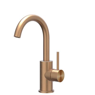 Wastafelkraan IVY Concord Draaibare Uitloop Coldstart RVS316 Geborsteld Mat Koper PVD