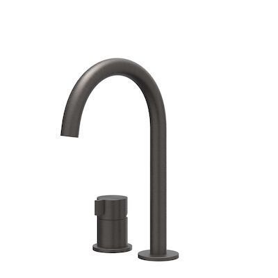 Wastafelkraan IVY Tribe Coldstart 2-gats RVS316 Geborsteld Carbon Black PVD