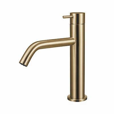 Wastafelkraan Qisani Flow Medium Geborsteld Goud