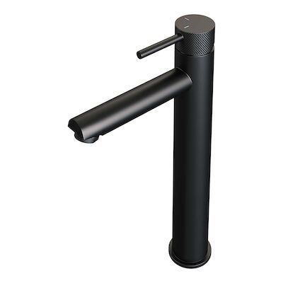 Wastafelmengkraan Brauer Black Carving Coldstart Opbouw Hoog Ronde Hendel Mat Zwart