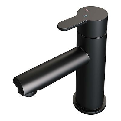 Wastafelmengkraan Brauer Black Edition Coldstart Opbouw Laag Korte Platte Hendel Mat Zwart