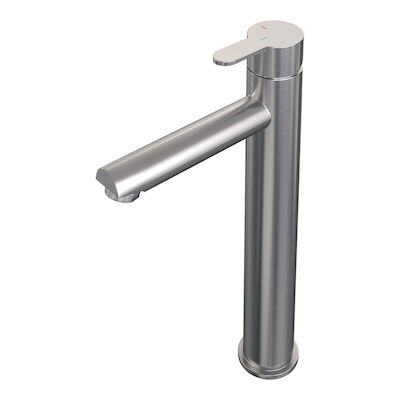 Wastafelmengkraan Brauer Brushed Edition Coldstart Opbouw Hoog Korte Platte Hendel Geborsteld RVS PVD