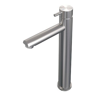 Wastafelmengkraan Brauer Brushed Edition Coldstart Opbouw Hoog Korte Ronde Hendel Geborsteld RVS PVD