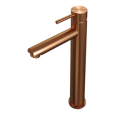 Wastafelmengkraan Brauer Copper Edition Coldstart Opbouw Hoog Ronde Hendel Geborsteld Koper PVD
