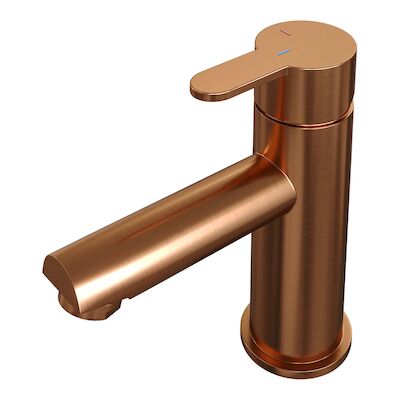 Wastafelmengkraan Brauer Copper Edition Coldstart Opbouw Laag Korte Platte Hendel Geborsteld Koper PVD