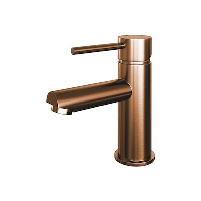 Wastafelmengkraan Brauer Copper Edition Coldstart Opbouw Laag Ronde Hendel Geborsteld Koper PVD