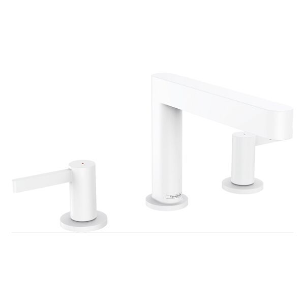 Wastafelmengkraan Finoris HansGrohe 3-gats 110 met Push-Open Waste Mat Wit