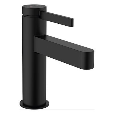 Wastafelmengkraan Finoris HansGrohe Eengreeps 100 met Push-Open Afvoer Mat Zwart