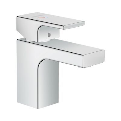 Wastafelmengkraan HansGrohe Vernis Shape Eengreeps 70 CoolStart Zinc Met Trekwaste Chroom