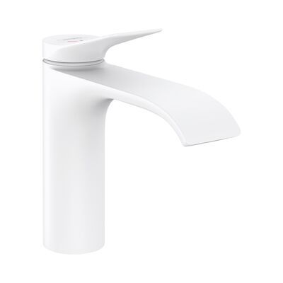 Wastafelmengkraan HansGrohe Vivenis Eengreeps 110 CoolStart Met Trekwaste Mat Wit
