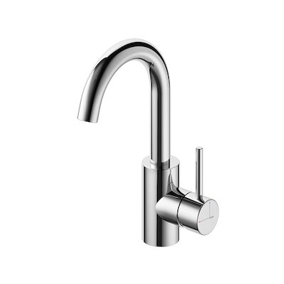 Wastafelmengkraan Hotbath Buddy Draaibare Uitloop 1-hendel Gebogen 27.5 cm Chroom