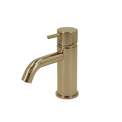 Wastafelmengkraan Hotbath Cobber 1-hendel Gebogen 14.3 cm Gepolijst Messing PVD