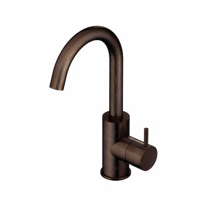 Wastafelmengkraan Hotbath Cobber 1-hendel Gebogen 27.8 cm Verouderd Messing Living Colours
